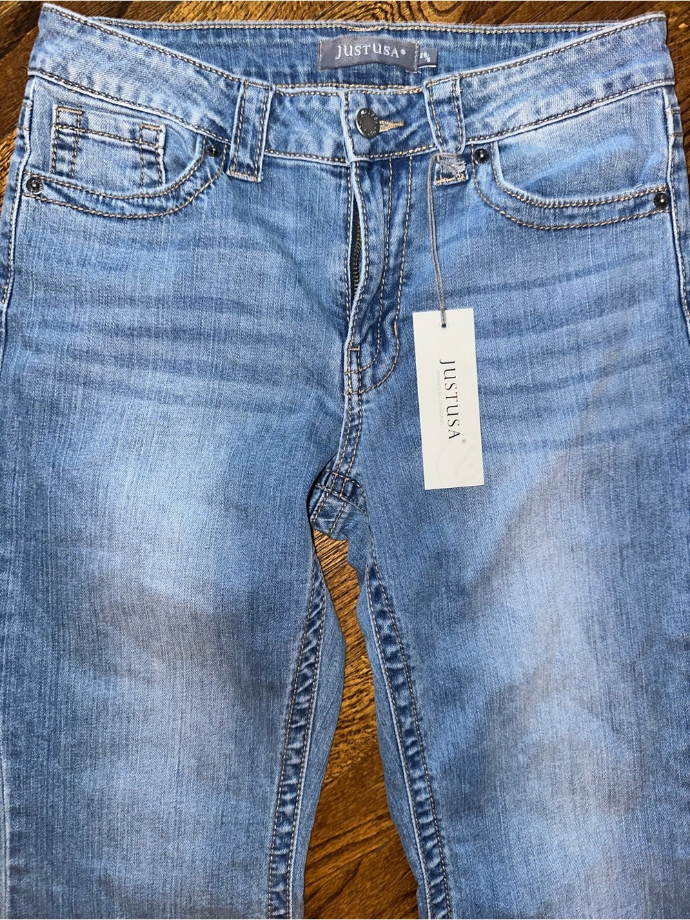 Just USA Light Blue Western Mid Rise Bootcut Jeans - NWT 28/6 - Picture 3 of 5